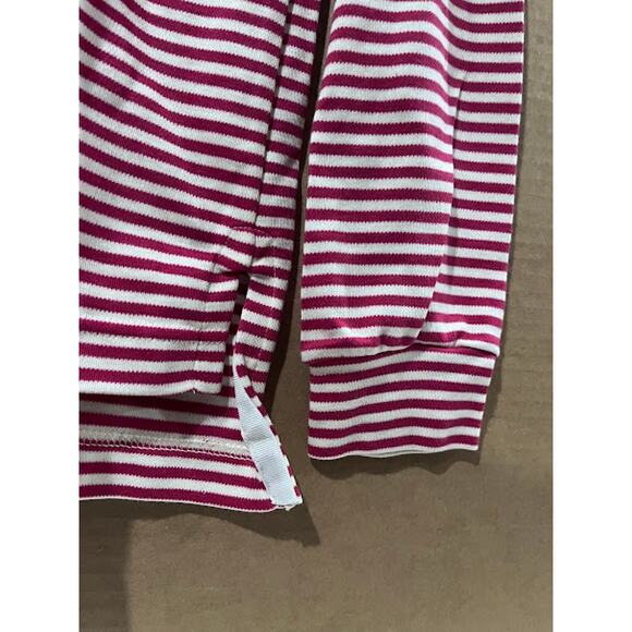 VTG 80s Garfinckels Turtleneck Shirt Red Cream Stripe - Picture 5 of 6